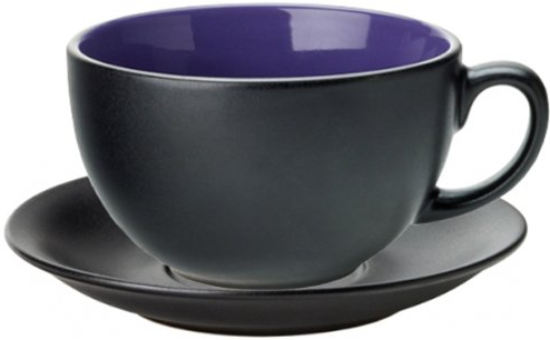 Utopia Tableware Utopia Barista Cappuccino Cup & Saucer Indigo 14oz / 400ml | Porcelain Cups & Saucers