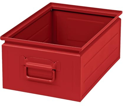 Kaiser + Kraft Stapelkasten aus Stahlblech | Volumen ca 25 l, feuerrot RAL 3000