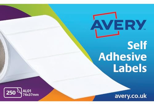 Avery Självhäftande Adresslappar på Rulle, 250 stycken, Vit