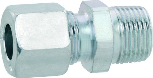 GOK GEV zylindrisch mit Stahl-Schneidring für Stahlrohre, Grösse:RVS 8 x AG G 1/2