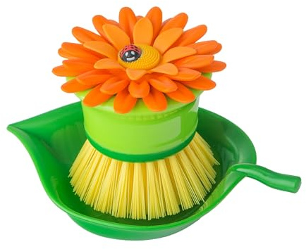 VIGAR Flower Power Washing-Up Brush with Tray - Multi-Coloured