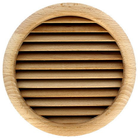 First Plast - Grille de ventilation bois - Grille ventilation ronde bois à encastrer Ø extérieur 172mm - Ø de perçage 160mm Sapin
