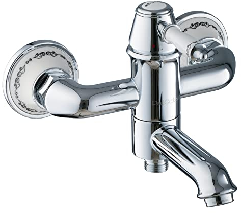 PaulGurkes Nostalgie Retro Wannenarmatur Mischbatterie mit Keramik