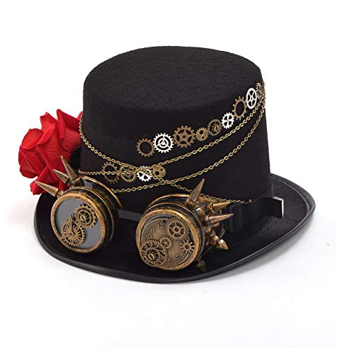BLESSUME Steampunk Hut Unisex Fancy Dress Zylinder (Farbe E, L)