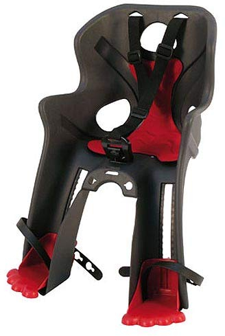 Fahrrad-Kindersitz RABBIT anthrazit/rot mit Handle-Fix Halter FRONTMONTAGE