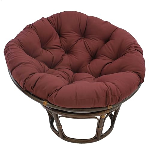 Blazing Needles Solid Twill Papasan Chair Cushion, 44 x 6 x 44, Burgundy