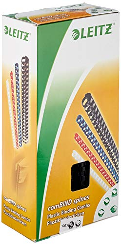 Leitz 35043 Plastikbinderücken, A4, Kunststoff, 12 mm, 95 Blatt, 100 Stück, schwarz