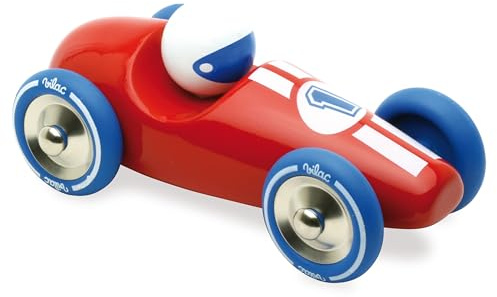 Voiture de Course GM Rouge Jouet Premier Âge en Bois Enfant Dès 18 Mois
