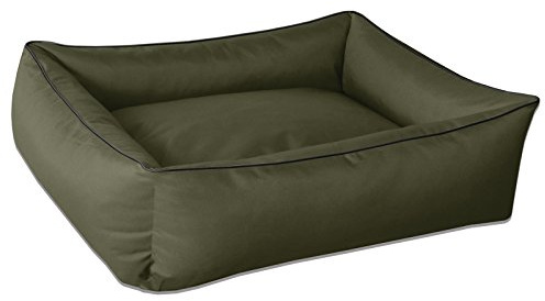 BedDog® hundsäng MAX, fyrkantig hundkudde, stor hundsäng, hundbädd, hundsoffa, husdjurssäng sovplats med avtagbart locket, tvättbar, XXL, grönt