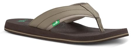 Sanuk Beer Cozy 2 för män | Flip Flops för män | Herrsandaler | Strandsandaler | stödjande och lätta | Minnesskum fotbädd, Brindle, 38 EU