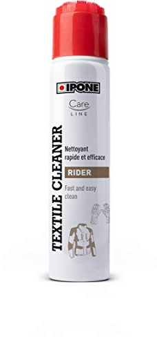 IPONE - Espuma Limpiadora Textil de Motocicleta - Textil Cleaner - 300 ml - Adecuado para Todo Tipo de Textil - Formato Práctico Cepillo Integrado