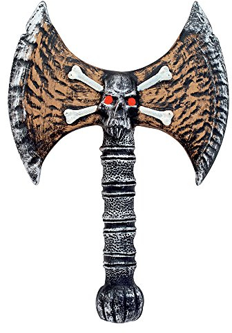 Bristol Novelty- Hache de Viking avec crâne 33 cm, BA955, Multicolore, Taille Unique