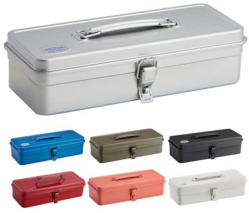 Toyo Steel Werkzeugkoffer Trunk Shape aus Stahl in der Farbe Silber, 33,3x13,7x9,5 cm, T-320-SL
