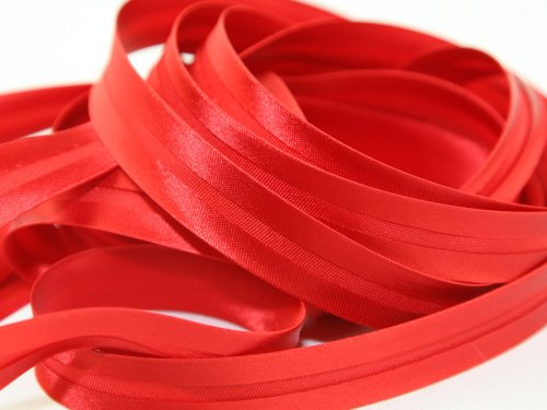 Satin-Schrägband – 25 MT Rolle – Rot 47
