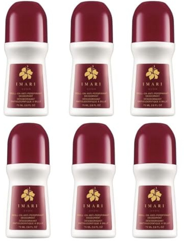 AVON Imari Roll On Antiperspirant Deodorant for Women 6 Pack, Antiperspirant with Warm Amber Musk Scent, Long Lasting Womens Roll On Deodorant, Invisible Quick Dry Protection, 2.6 fl oz Each