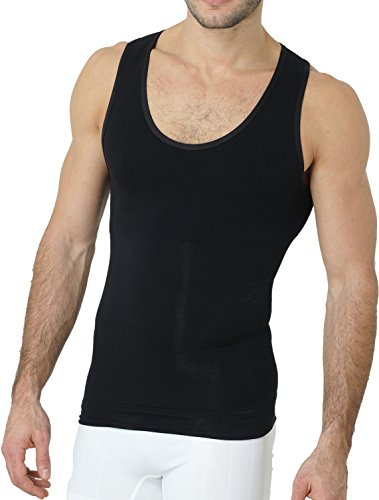 Osynlig BH Shapewear undertröja för män | magkontroll undertröja | kompressionsskjorta / kroppsformare funktionell skjorta | kompression skjorta smal – vit, beige, svart, 1 x svart, M