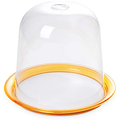 Omada Design Bandeja para tartas, panettone, de 25 cm en el interior y 33 cm en el exterior, cúpula conserva frescura, desmontable, apilable, apta para lavavajillas, Línea Trendy