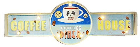 E-line Insegna Luminosa in Metallo Vintage Coffe House