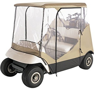 Classic Accessories Fairway Travel 4-Sided 2-Person Golf Cart Enclosure, Tan