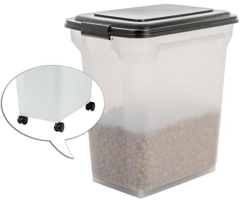 Iris Ohyama, caja de alimentos sellados - Air Tight Food - ATS-L, plástico, transparente/negro, 45 L, 34 x 46 x 50,5 cm