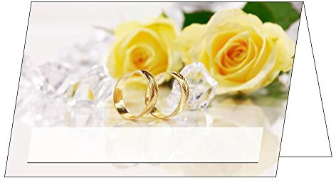 50 Stück neutrale Tischkarten Tischaufsteller reserviert ( TK-112 ) Hochzeit Ringe Gastronomiekarten zur Reservierung der Tische ihrer Feier