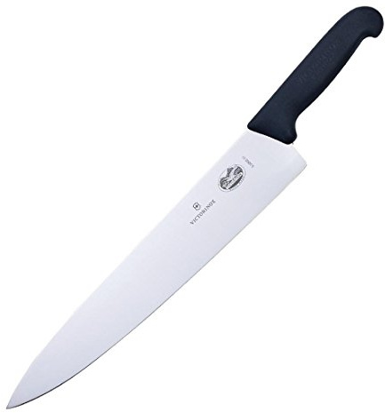 Victorinox Fibrox Tranchiermesser, Extra Scharfe Klinge, Rostfreier Stahl, Spülmaschinenfest, Swiss Made, schwarz