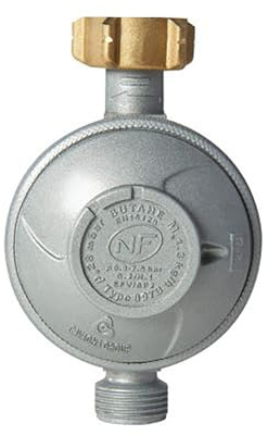 DIPRA - Détendeur gaz butane NF 1,3 kg/h 28 mbar - écrou bouteille M20/150 - détendeur à sécurité butane