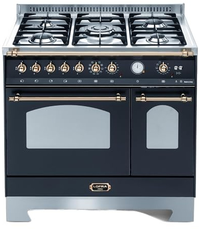 Lofra RNMD96MFTE/CI Piano cottura Nero, Acciaio inossidabile Gas A-15%