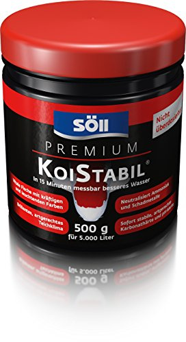 Söll 12447 Premium KoiStabil Teichstabilisator 500g - effektiver Wasseraufbereiter reguliert pH-Wert und KH-Wert für messbar besseres Teichwasser im Gartenteich Fischteich Koiteich, Koi-gerecht