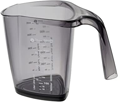 Dr Oetker 1488 Verre doseur 500 ml, Verre mesureur, Verre doseur pâtisserie, Verre gradué, Plastique, Gris, 500 ml