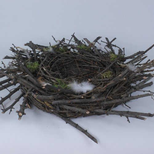 Lucht Nest mit Moos und Federn, Osternest Ostern Osterdeko Vogelnest, Ø 40 cm