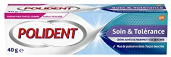 Polident Crème fixative Soin et Tolérance 40 g Blanc