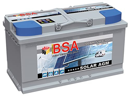 BSA Solarbatterie 12V 100Ah Solar Akku Wohnmobil Boot Mover Schiff AGM Gel Batterie