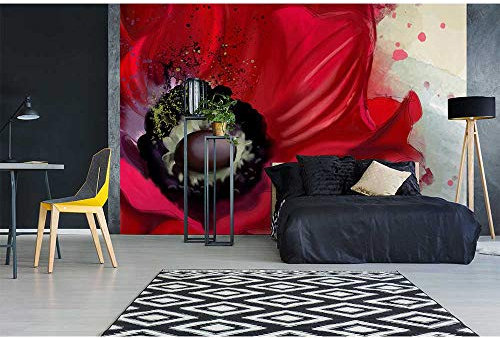 Fotomural AMAPOLA 375 x 250 cm | Papel Pintado Fotográfico - tejido no tejido | CALIDAD PREMIUM - HECHO EN LA UE - Incluye pegamento para papel tapiz