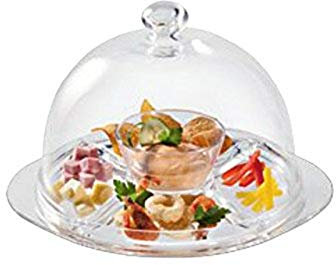 Vidivi Cristales delle Venezie Rialto - Plato para tarta, campana, cuenco y cuchara, 4 unidades