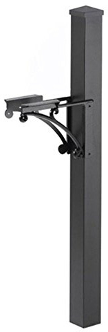 Whitehall 15991 Aluminum Superior Post and Brackets with Post Cap in Black