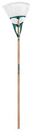 Leborgne, Balai à Gazon Xfil Émousseur 20 Dents, Duopro, Manche Bois Certifié PEFC 100% 150 cm, Fixation de la Monture polymère en 3 Points, Monture en V