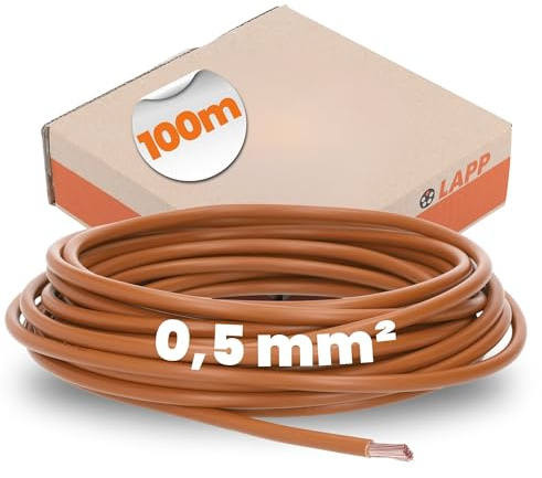 Lapp 100m H05V-K 0,5 mm² Verdrahtungsleitung Braun - Flexible Aderleitung | PVC-Einzelader für Schaltschrank und Leuchten - Feindrahtige Kupferlitze - Schaltlitze für trockene Räume und Rohre
