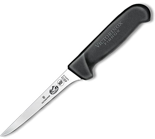 Victorinox Flexible Fibrox Boning Knife, Stainless Steel, Black, 13 x 5 x 5 cm
