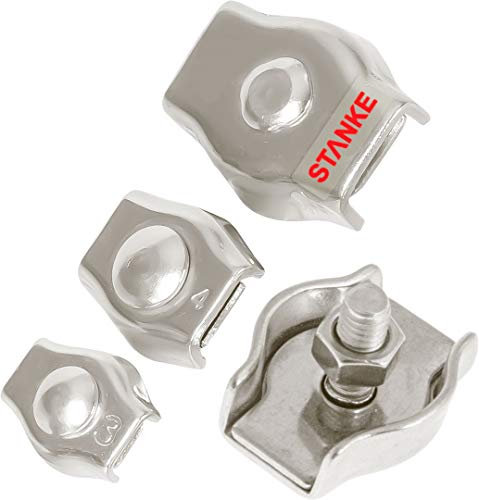 Seilwerk STANKE 10x Simplex Klemme aus Edelstahl Inox Größe 3 für 3 mm Drahtseile Rostfrei
