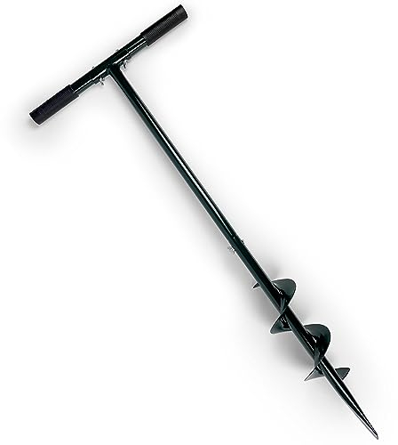 Gravidus Hand-Erdbohrer für Ihren Garten - Ideal für einfaches Ausheben der Erde - Setzen von Pfosten & Pflanzaktionen - Gesamtlänge ca. 100 cm aus Stahl & Kunststoff