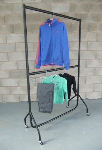 The Shopfitting Shop 4ft Long x 6ft 6 High Double Hanging Metal Clothes Rail Wardrobe SUPER HEAVY DUTY