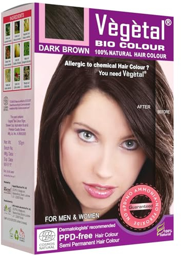 Vegetal Bio - Pelo de color marrón oscuro, 150 g