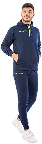 GIVOVA TUTA KING COTONE TERRY (POKER) BLU/GIALLO FLUO Tg. 2XL