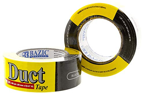 BAZIC Black Duct Tape 1.88 X 60 Yards, Colored Duct Tapes for Sealing Packing Projects Repairs Crafts Home Improvement, Tear by Hand, 1 Unit