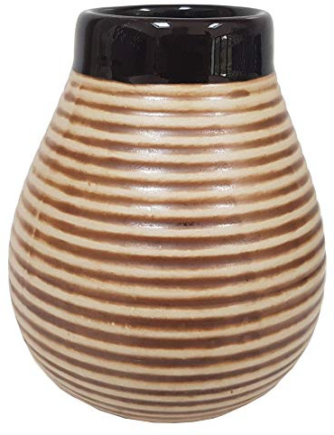 Gaucho Bruno Yerba Mate – Grande Gourde Antidérapante - Tasse en Céramique Facile à Nettoyer - Kit pour Boisson Maté Bio et Réutilisable Conserve la Chaleur – Maison et Voyage - Marron
