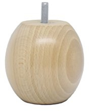 La Fabrique de Pieds AM20170023 Jeu de 4 Pieds de Lit Boules Bois Verni Clair 7 x 7,5 x 7,5 cm