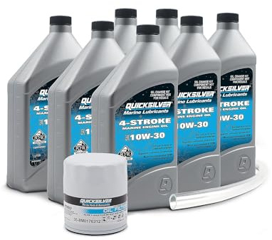 Quicksilver 10W-30 Oil Change Kit for 175-300hp 4-Stroke Mercury V6 and V8 Outboards
