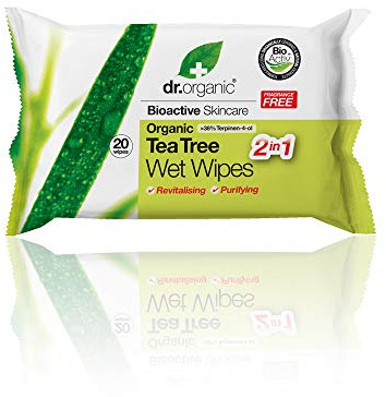 Dr Organic Tea Tree Wet Wipes 2 In 1