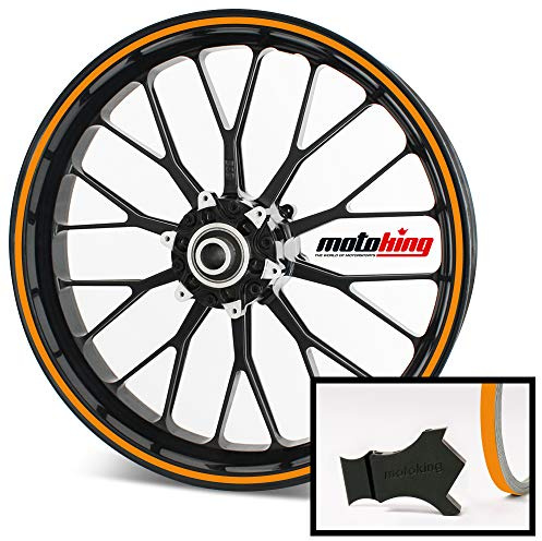Motoking Felgenrandaufkleber mit Montagetool für Ihr Motorrad in Chrom / 6 mm/für 10 bis 25 / Farbe wählbar
